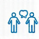 Icono de una persona conversando con un profesional, representando una consulta personalizada.